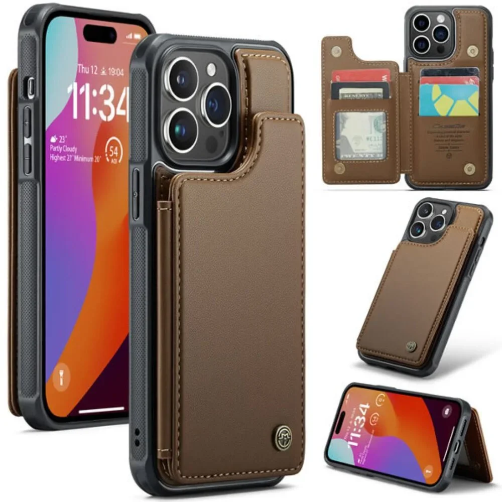 CaseMe C22 for iPhone 15 Pro Max PU Leather Wallet Case‎ with RFID Blocking Card